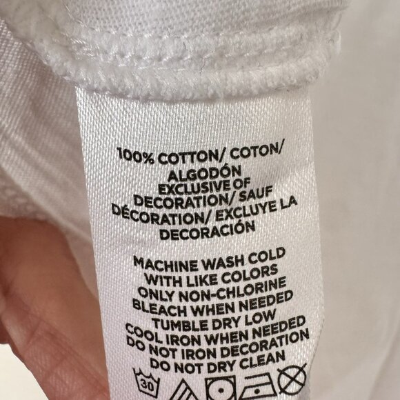 LOFT Women's Ruffle Tee Size Medium White T Shirt Smocked New Flutter - Picture 6 of 9